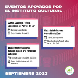 Eventos apoyados por el Instituto Cultural en septiembre 